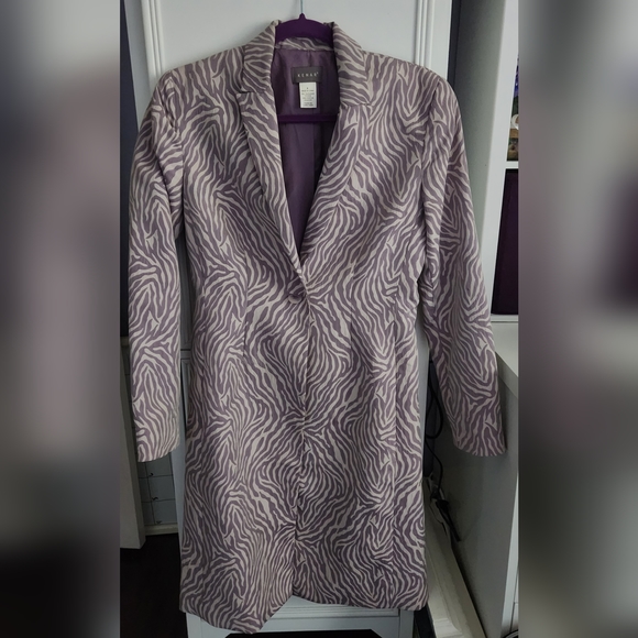 Kenar Purple Animal Print Jacket Size 4 - Picture 1 of 5